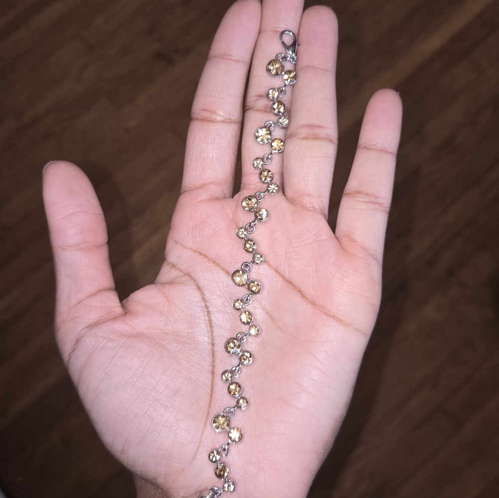 Elegant Gold And Silver Floral Bracelet